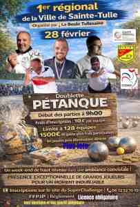 Régional de la Ville de Sainte-Tulle – Doublette pétanque 1500€
